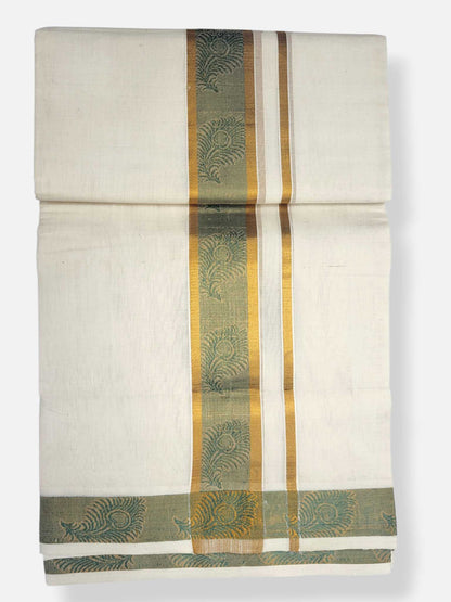 Premium Wedding Handloom Balaramapuram Unaakupaavu Kasavu Mundu for Men