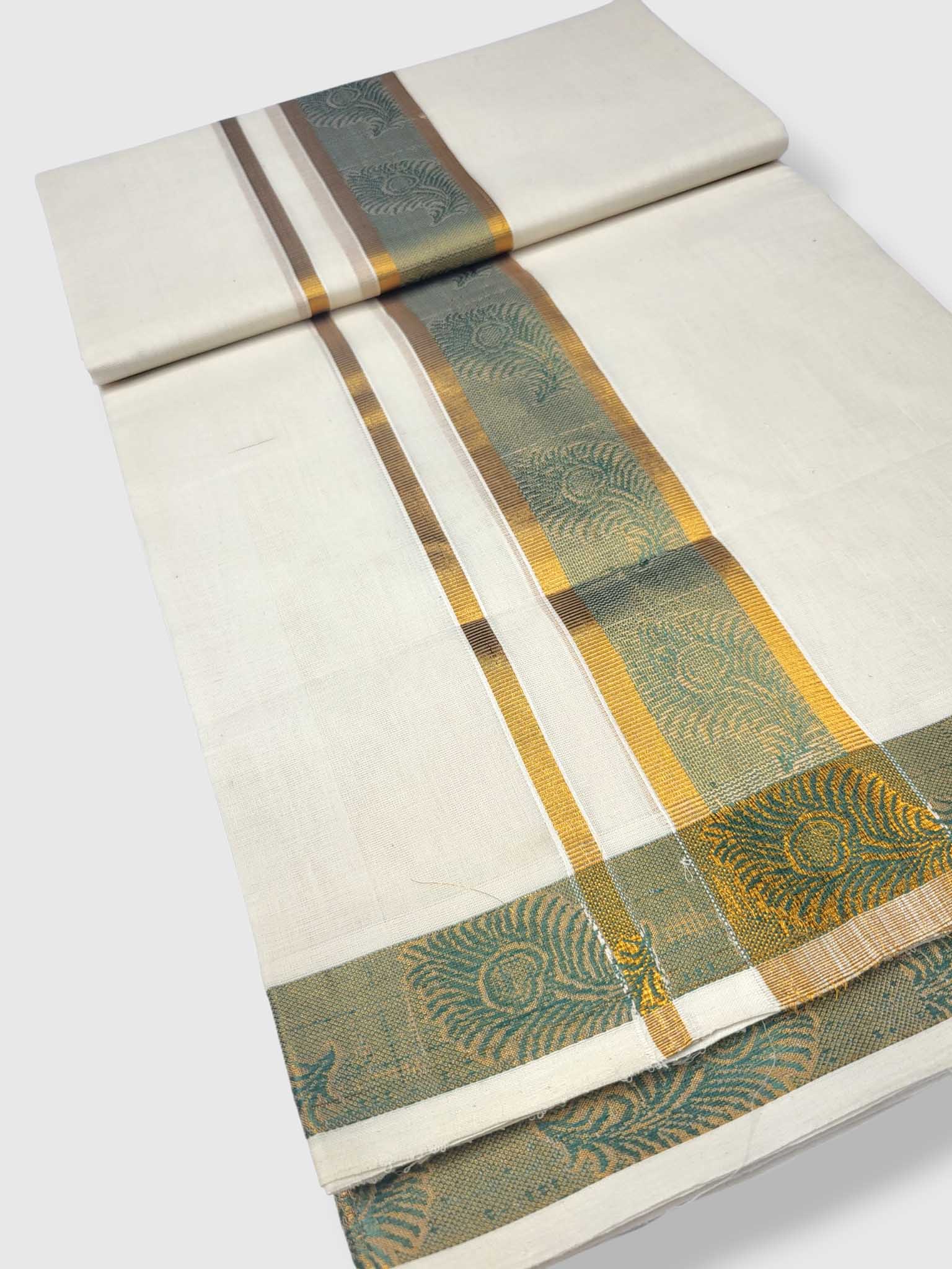 Premium Wedding Handloom Balaramapuram Unaakupaavu Kasavu Mundu for Men