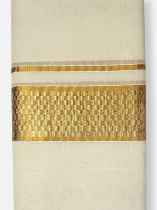 Premium Wedding Handloom Balaramapuram Unaakupaavu Kasavu Mundu for Men