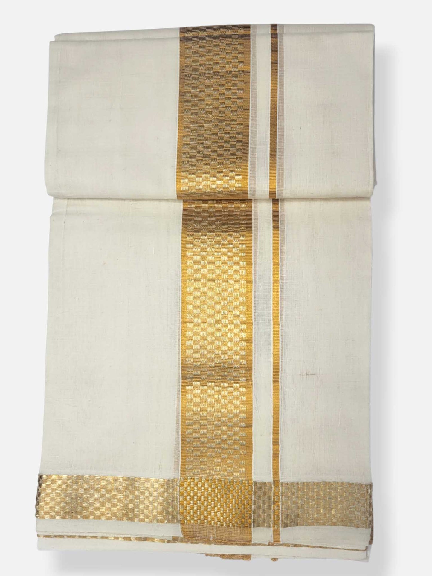Premium Wedding Handloom Balaramapuram Unaakupaavu Kasavu Mundu for Men