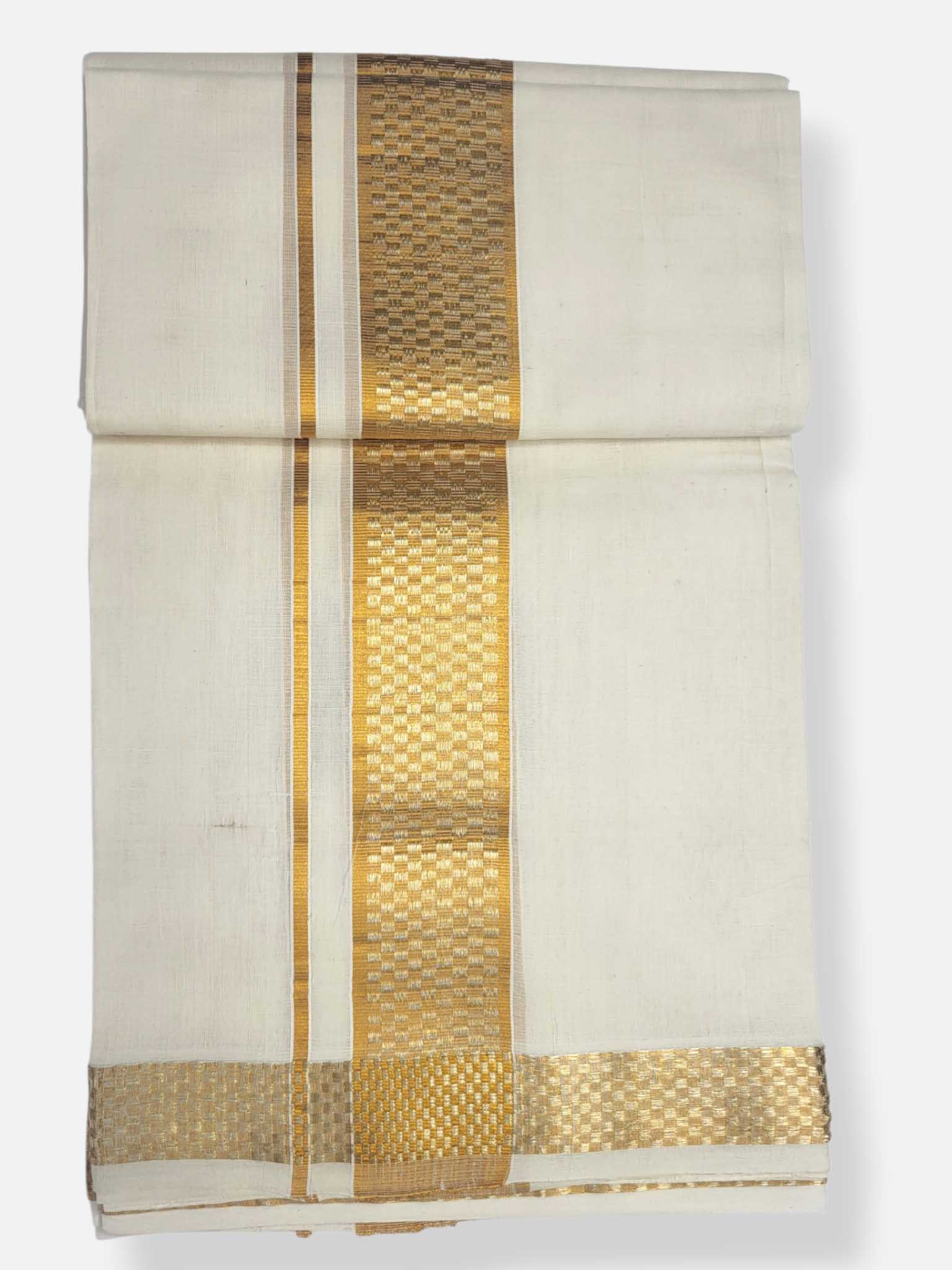 Premium Wedding Handloom Balaramapuram Unaakupaavu Kasavu Mundu for Men