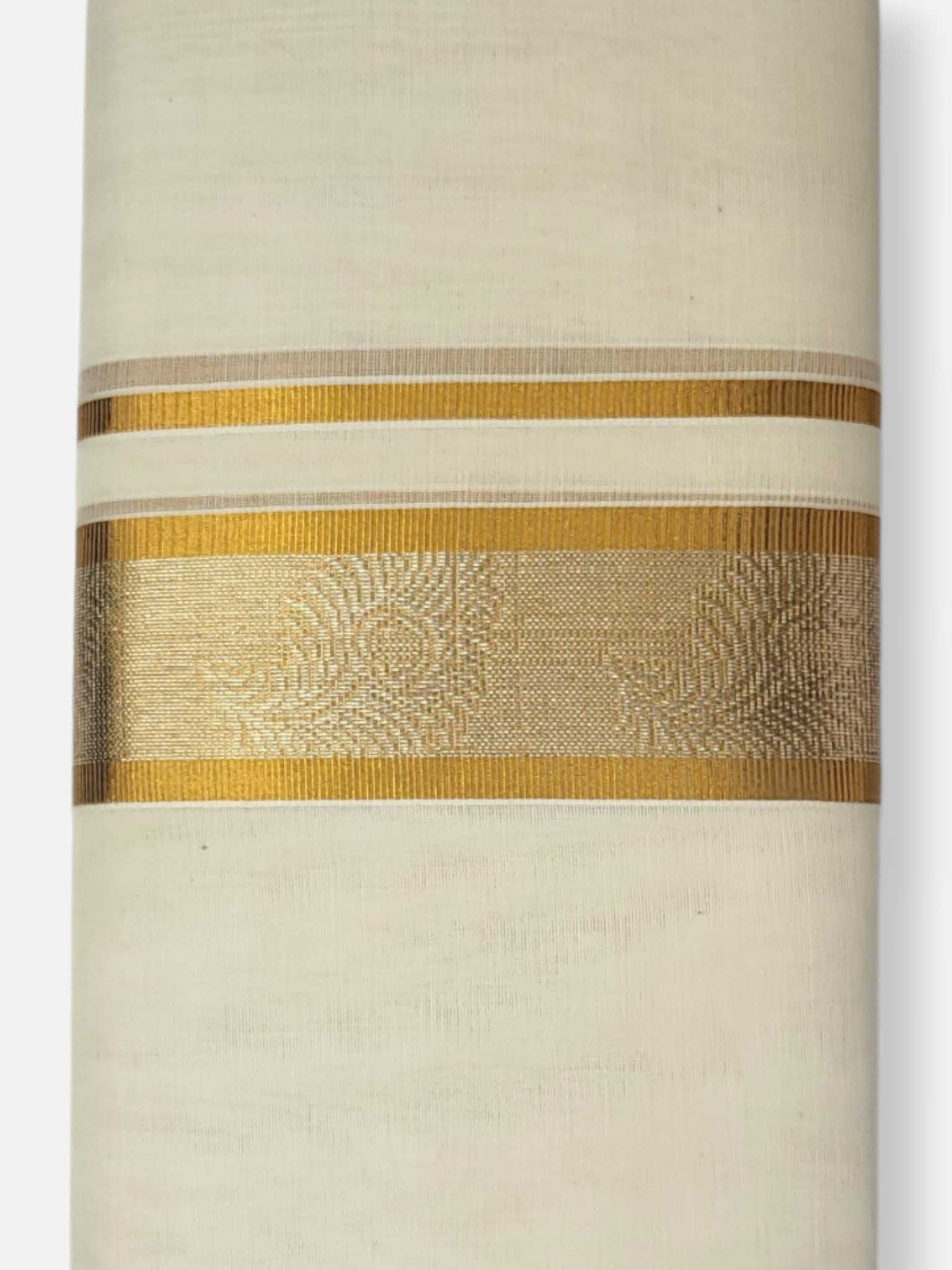 Premium Wedding Handloom Balaramapuram Unaakupaavu Kasavu Mundu for Men