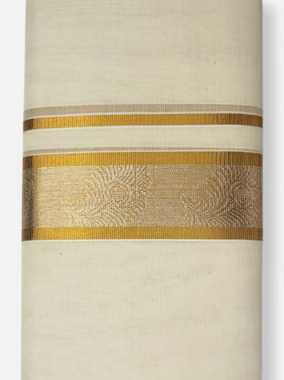Premium Wedding Handloom Balaramapuram Unaakupaavu Kasavu Mundu for Men