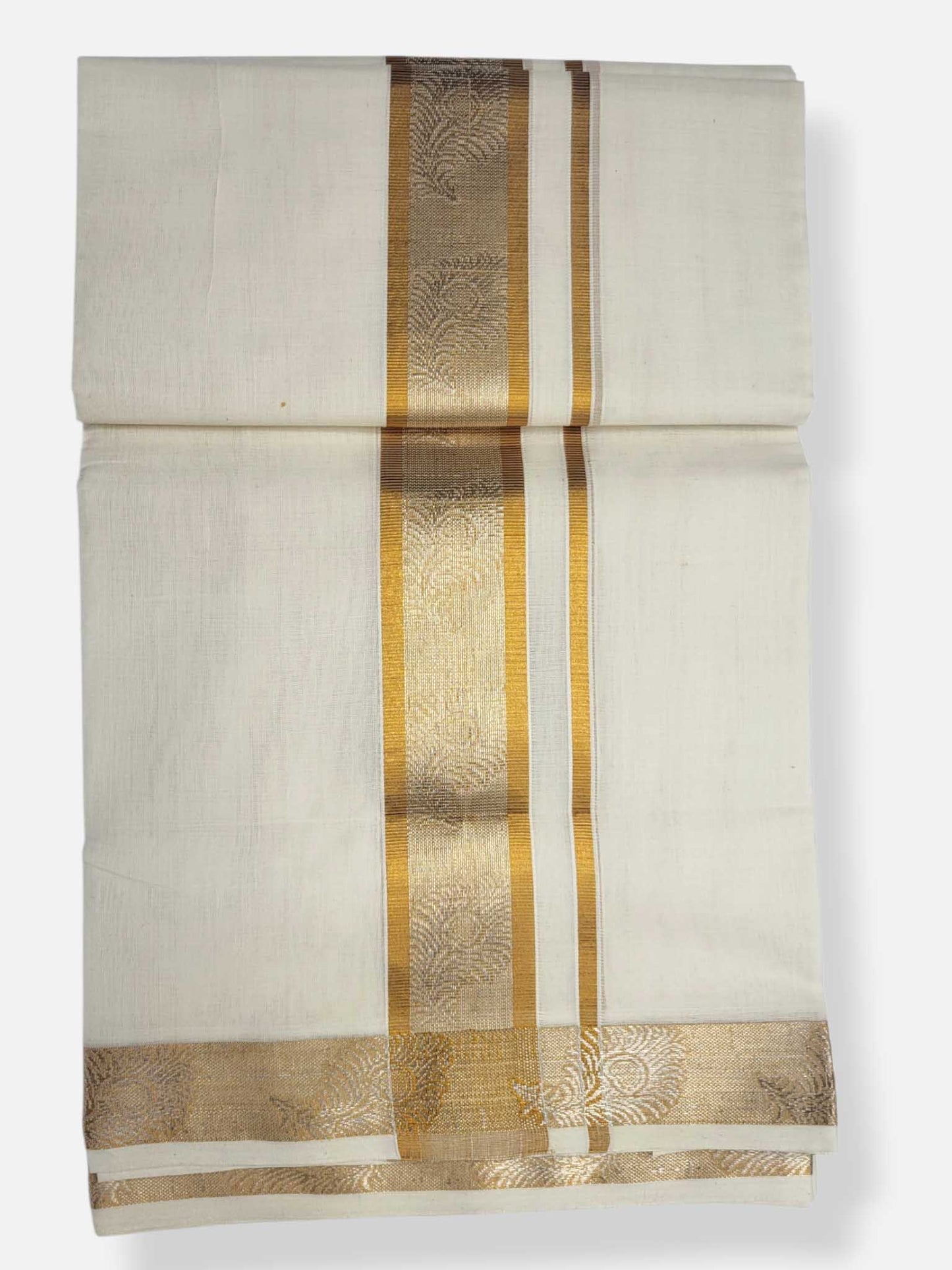Premium Wedding Handloom Balaramapuram Unaakupaavu Kasavu Mundu for Men