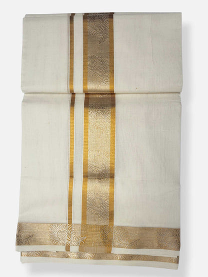 Premium Wedding Handloom Balaramapuram Unaakupaavu Kasavu Mundu for Men