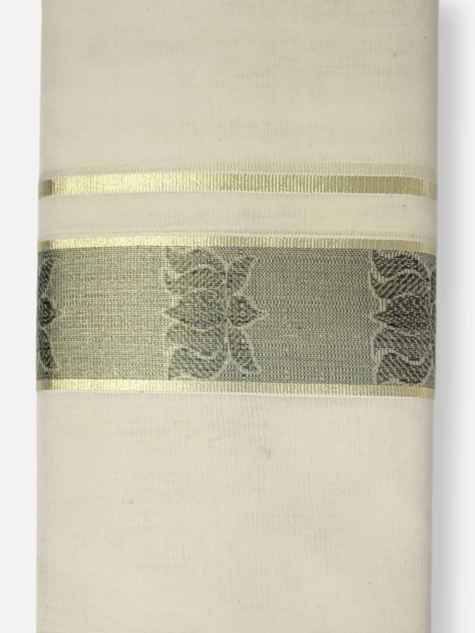 Premium Wedding Handloom Balaramapuram Unaakupaavu Kasavu Mundu for Men