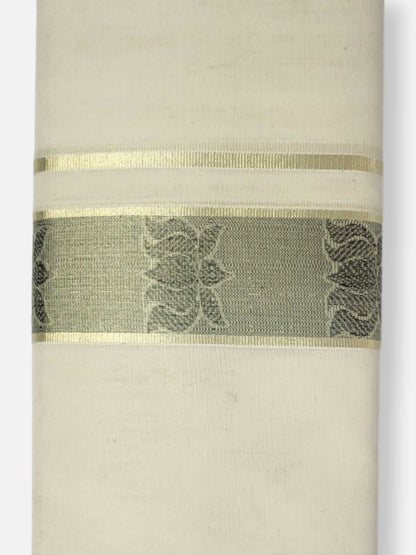 Premium Wedding Handloom Balaramapuram Unaakupaavu Kasavu Mundu for Men