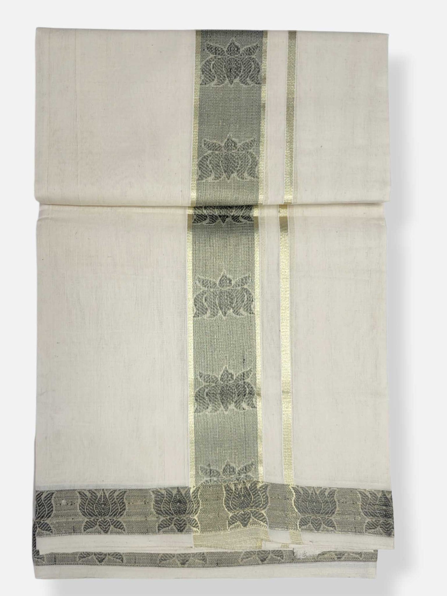 Premium Wedding Handloom Balaramapuram Unaakupaavu Kasavu Mundu for Men