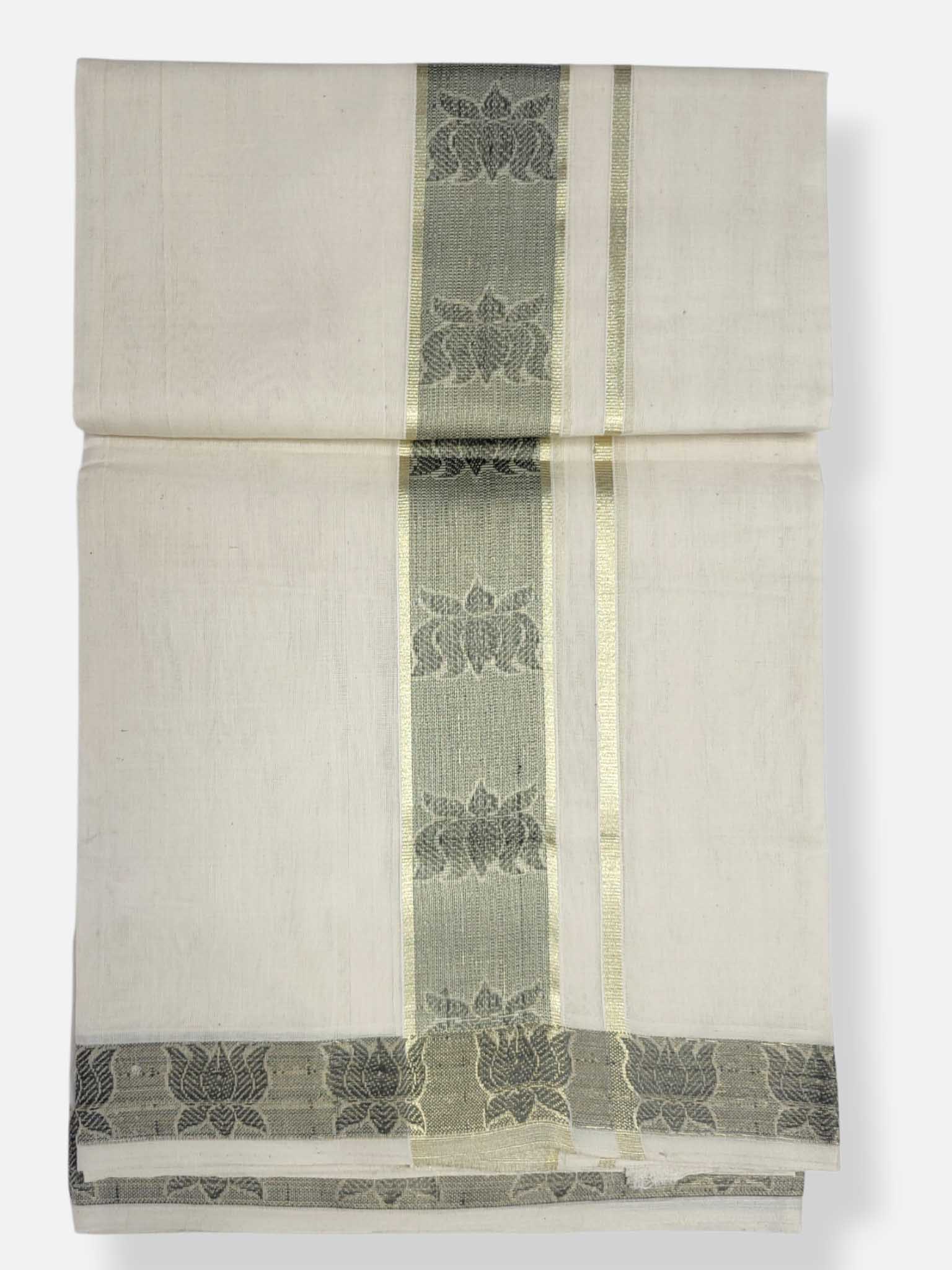 Premium Wedding Handloom Balaramapuram Unaakupaavu Kasavu Mundu for Men