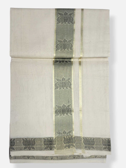 Premium Wedding Handloom Balaramapuram Unaakupaavu Kasavu Mundu for Men