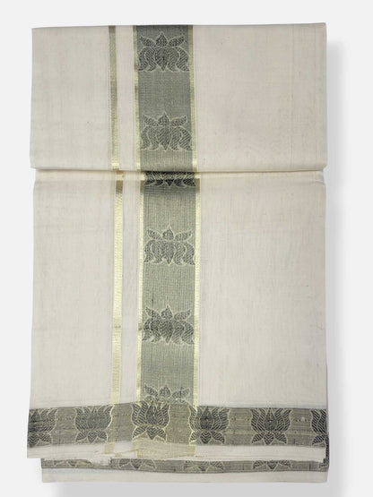 Premium Wedding Handloom Balaramapuram Unaakupaavu Kasavu Mundu for Men