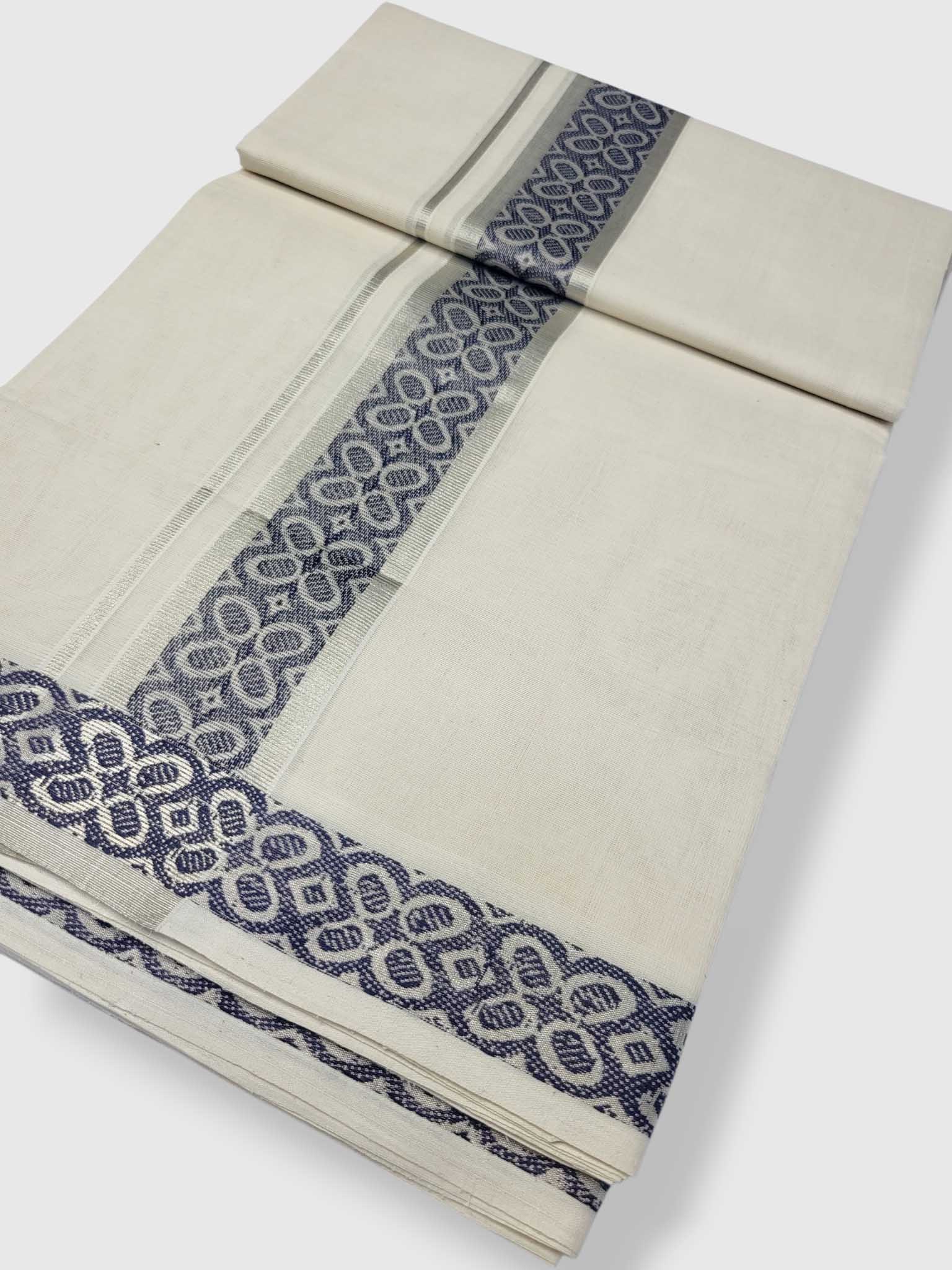 Premium Wedding Handloom Balaramapuram Unaakupaavu Kasavu Mundu for Men