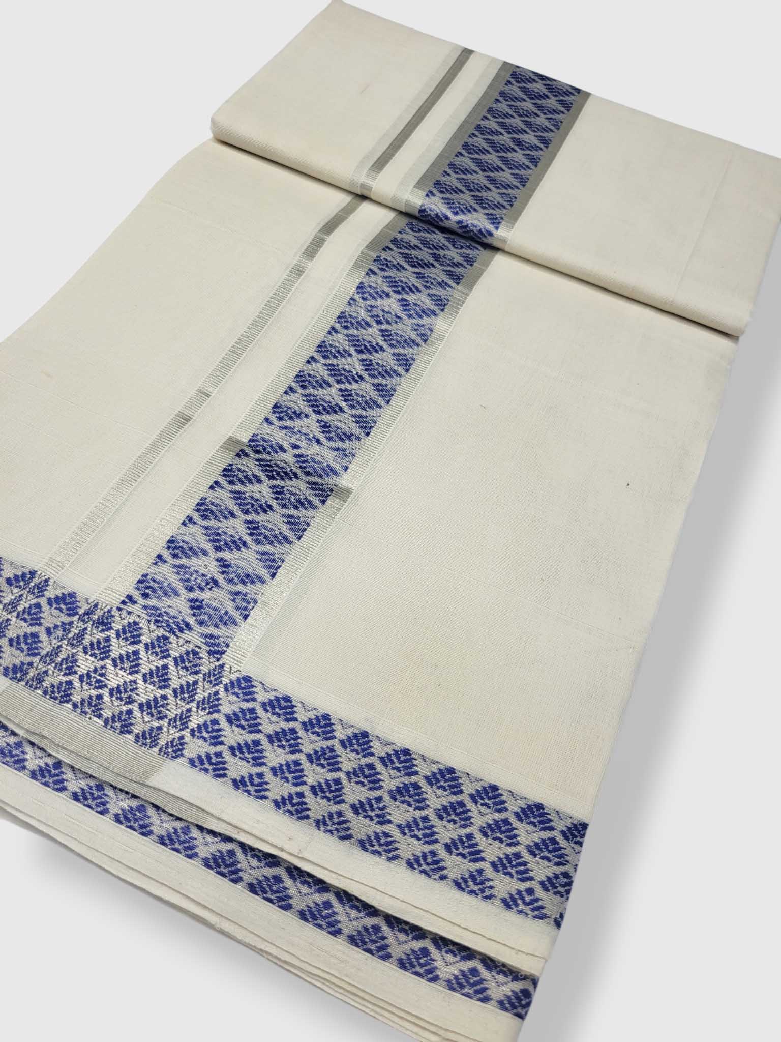 Premium Wedding Handloom Balaramapuram Unaakupaavu Kasavu Mundu for Men