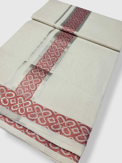 Premium Wedding Handloom Balaramapuram Unaakupaavu Kasavu Mundu for Men