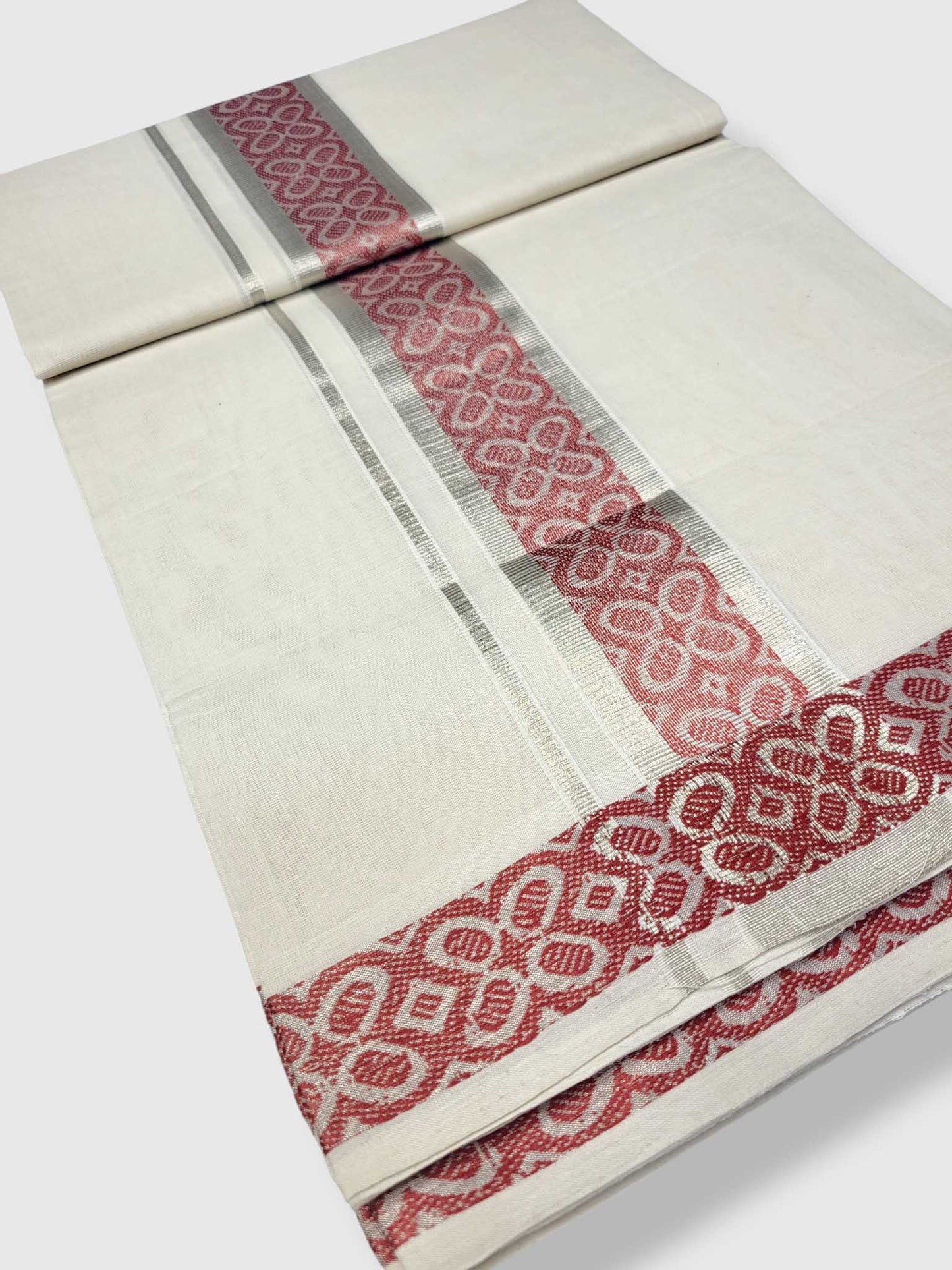 Premium Wedding Handloom Balaramapuram Unaakupaavu Kasavu Mundu for Men