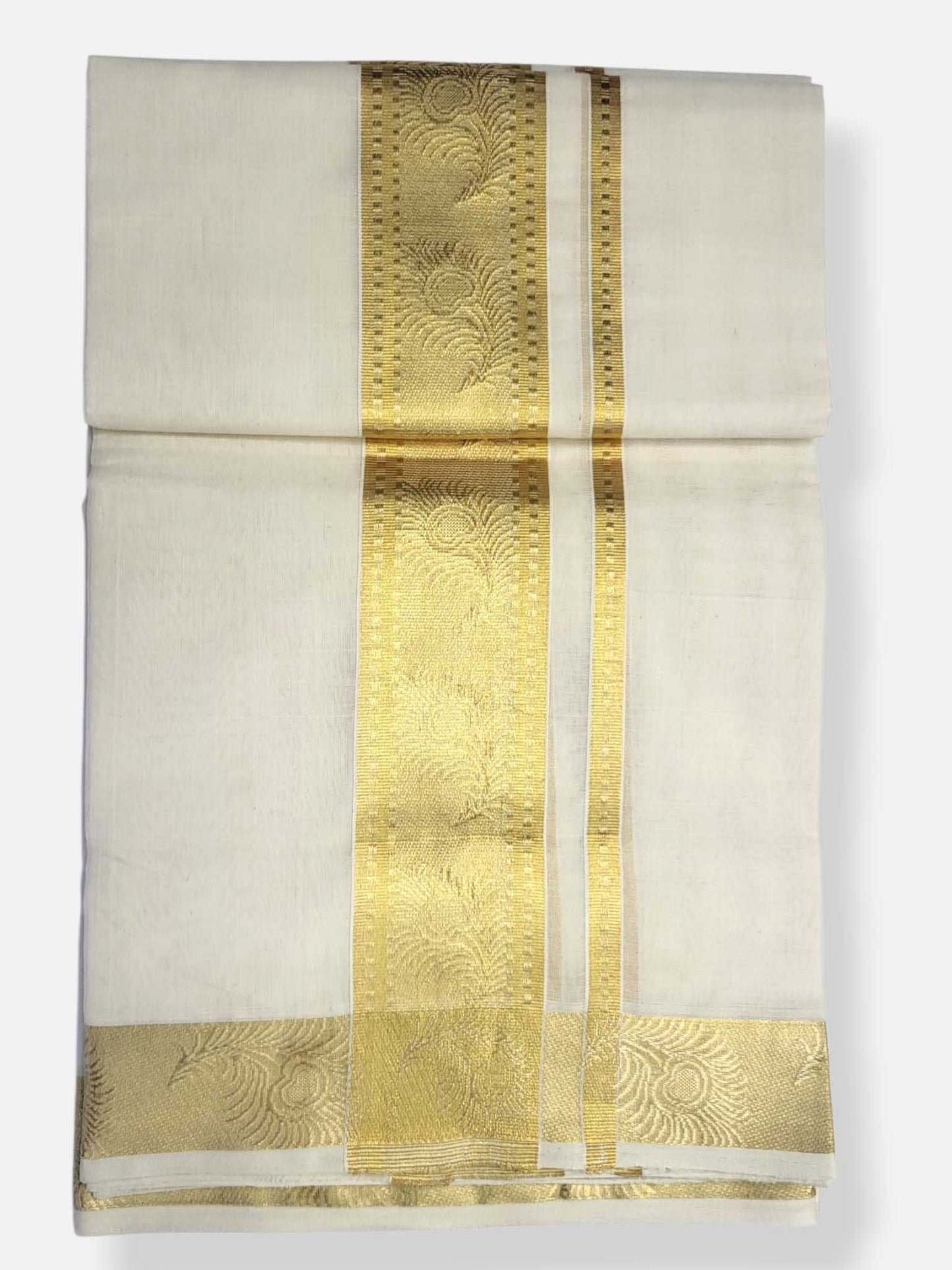 Premium Wedding Handloom Balaramapuram Unaakupaavu Kasavu Mundu for Men