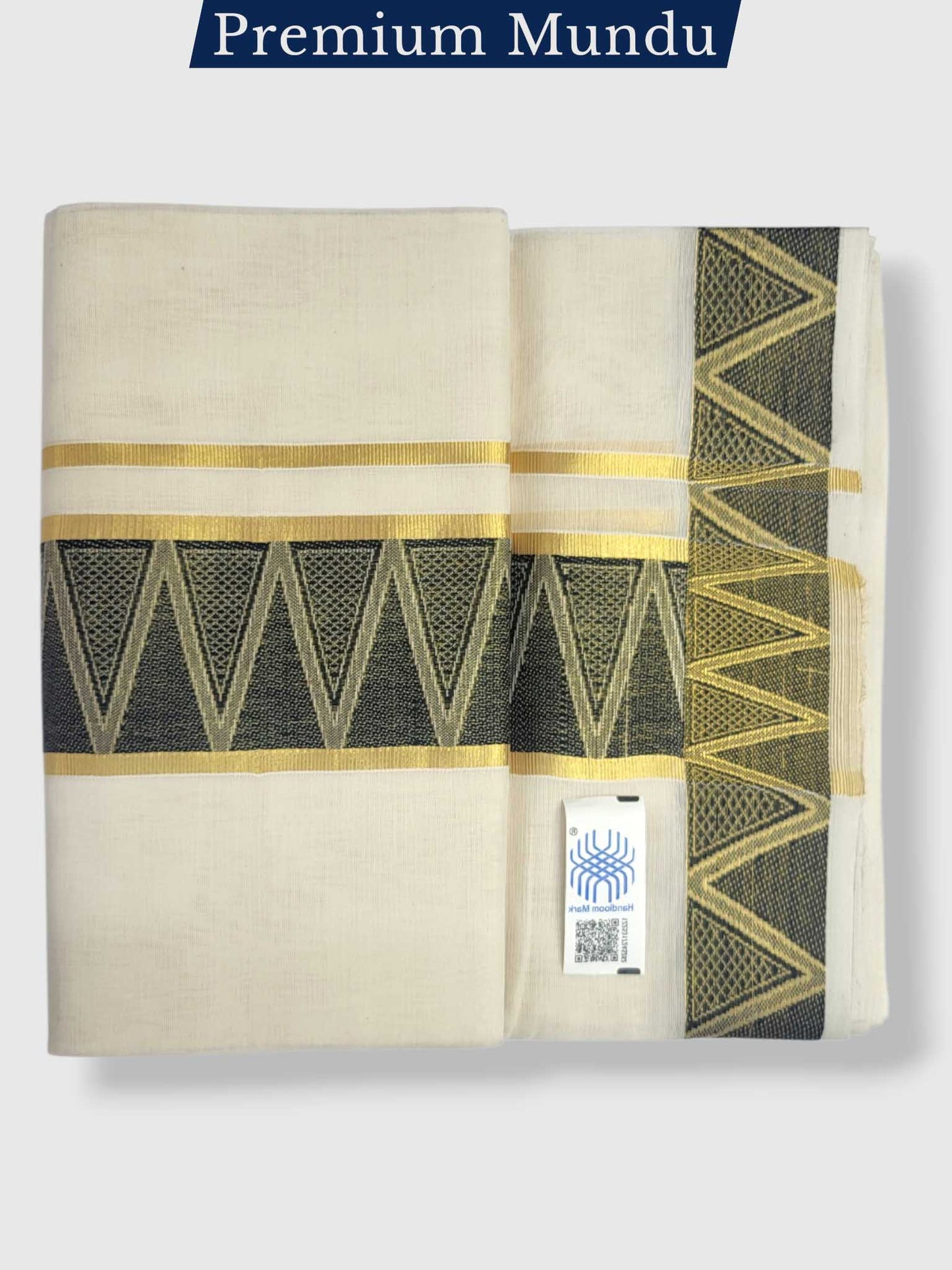 Premium Wedding Handloom Balaramapuram Unaakupaavu Kasavu Mundu for Men