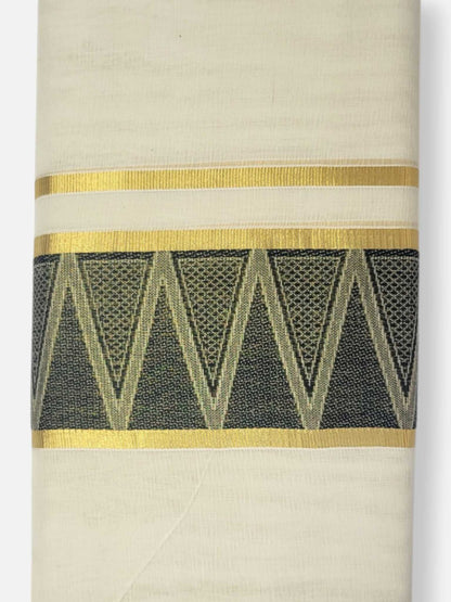 Premium Wedding Handloom Balaramapuram Unaakupaavu Kasavu Mundu for Men