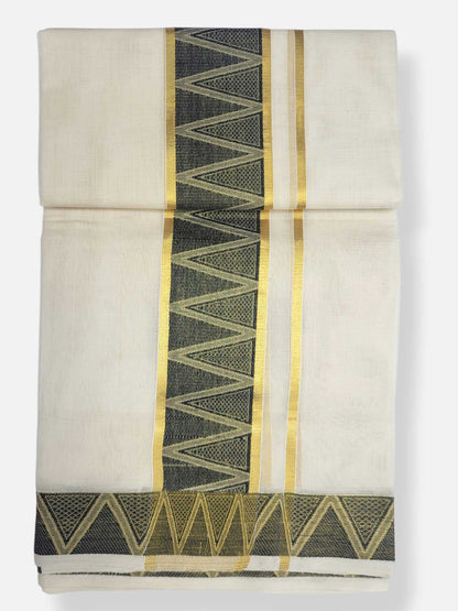 Premium Wedding Handloom Balaramapuram Unaakupaavu Kasavu Mundu for Men