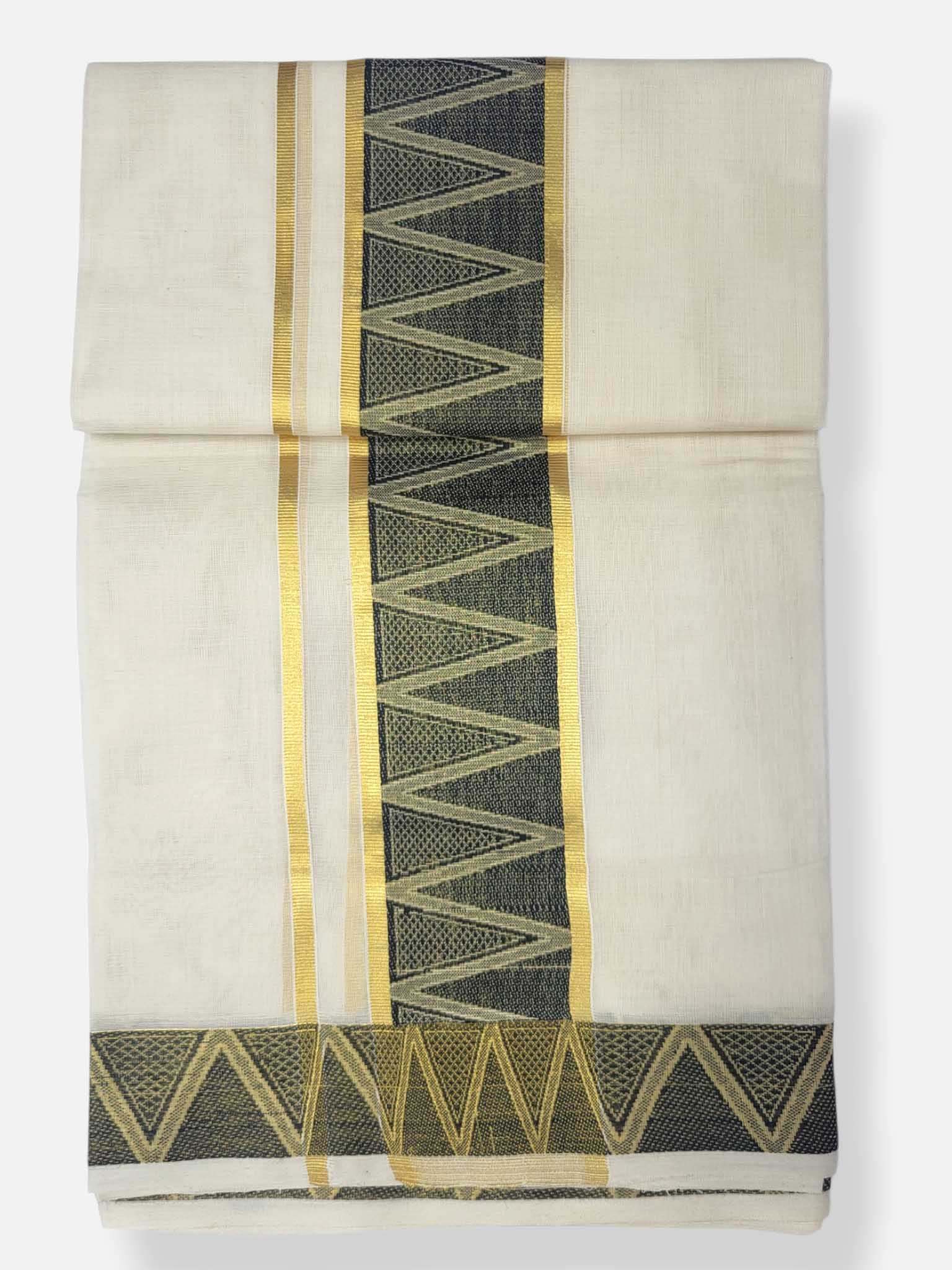 Premium Wedding Handloom Balaramapuram Unaakupaavu Kasavu Mundu for Men