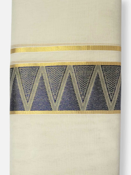 Premium Wedding Handloom Balaramapuram Unaakupaavu Kasavu Mundu for Men