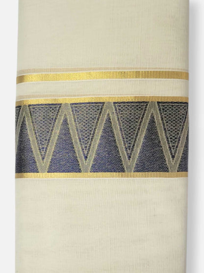 Premium Wedding Handloom Balaramapuram Unaakupaavu Kasavu Mundu for Men