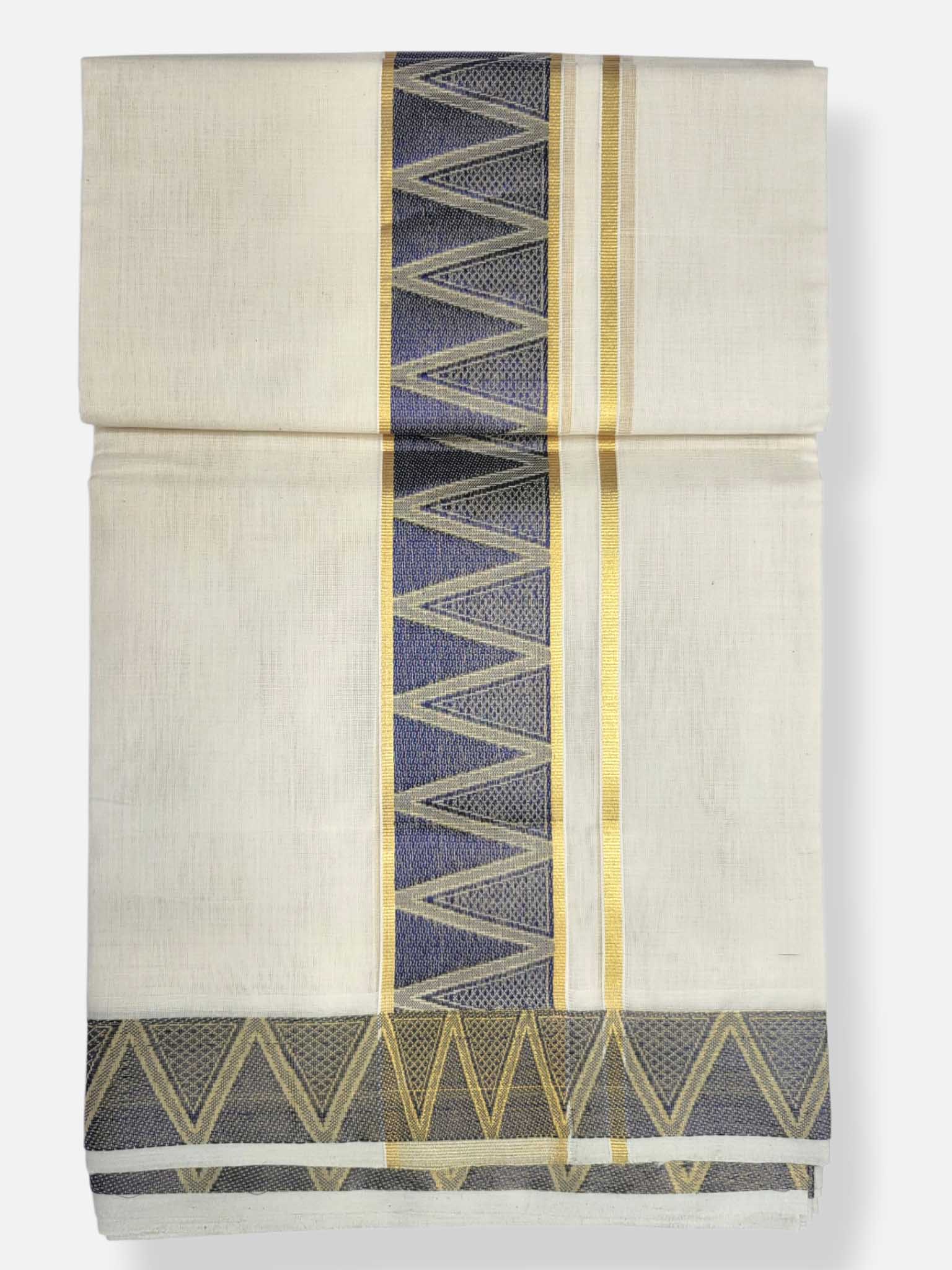 Premium Wedding Handloom Balaramapuram Unaakupaavu Kasavu Mundu for Men