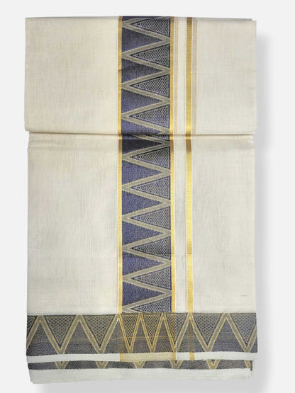 Premium Wedding Handloom Balaramapuram Unaakupaavu Kasavu Mundu for Men