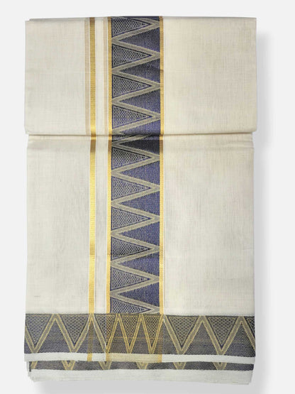 Premium Wedding Handloom Balaramapuram Unaakupaavu Kasavu Mundu for Men