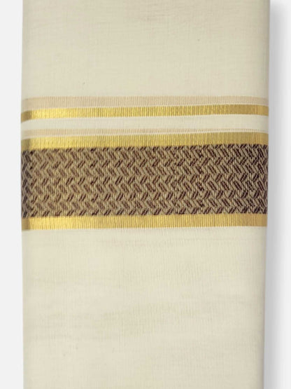 Premium Wedding Handloom Balaramapuram Unaakupaavu Kasavu Mundu for Men