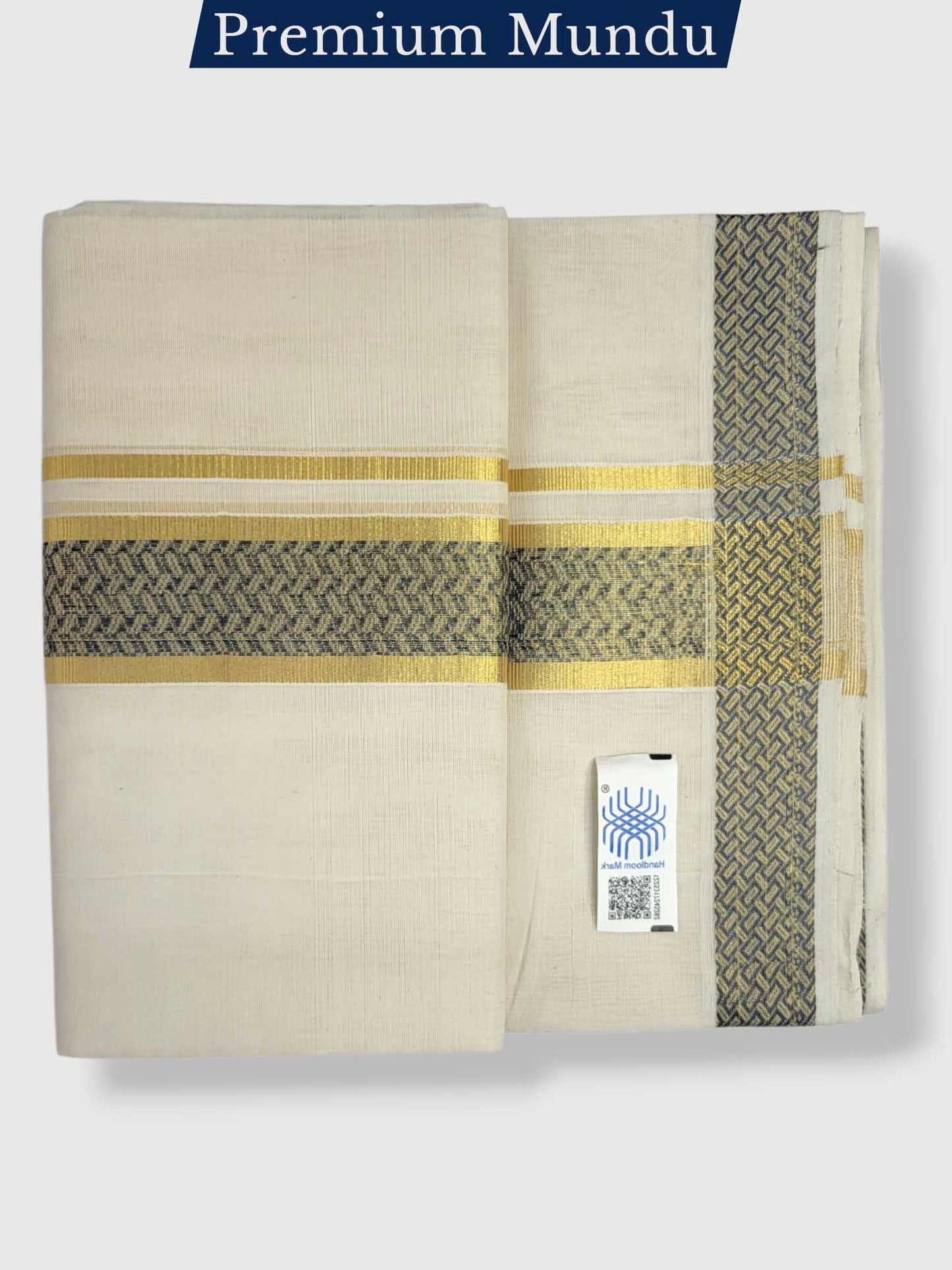 Premium Wedding Handloom Balaramapuram Unaakupaavu Kasavu Mundu for Men