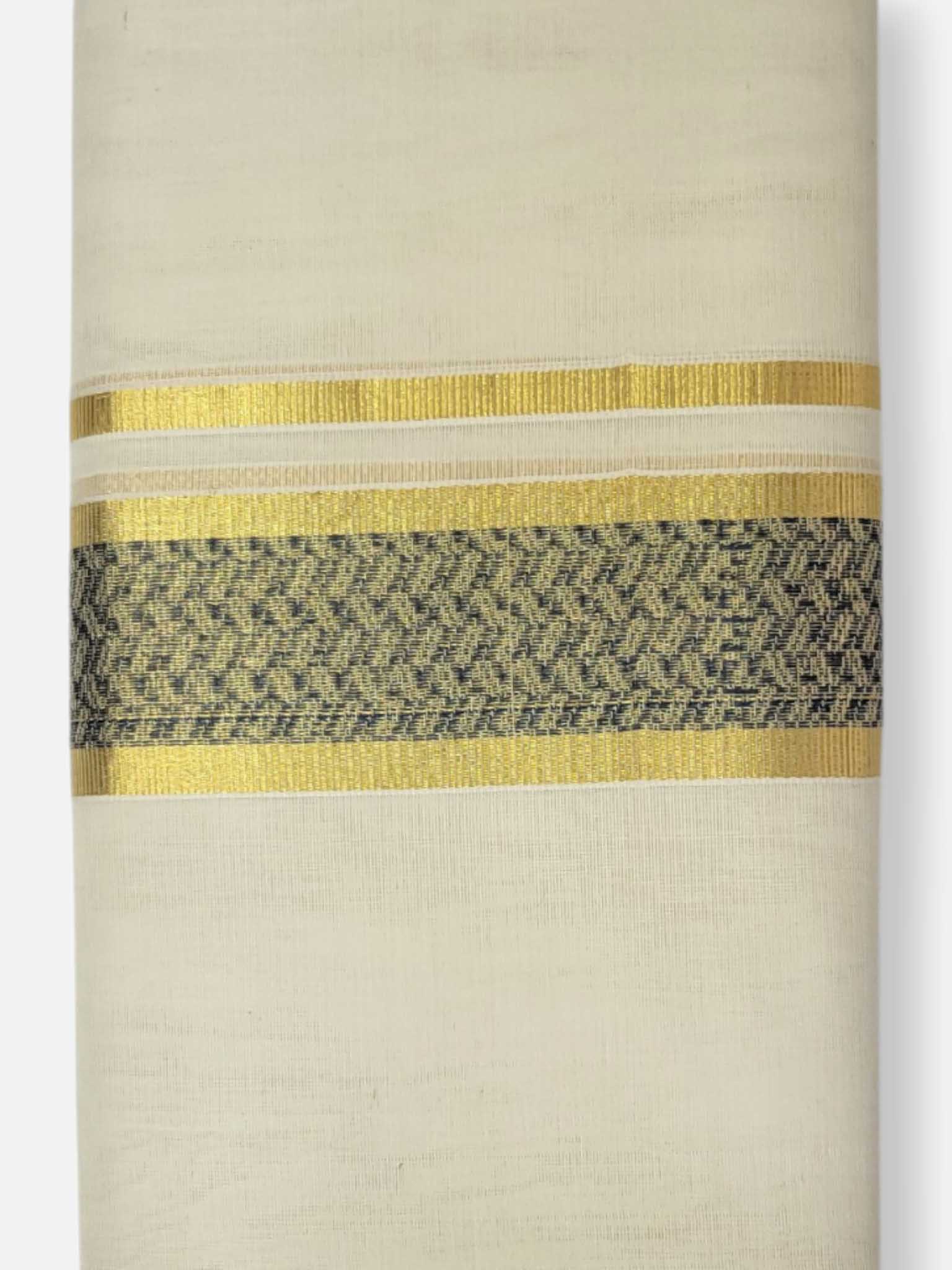 Premium Wedding Handloom Balaramapuram Unaakupaavu Kasavu Mundu for Men