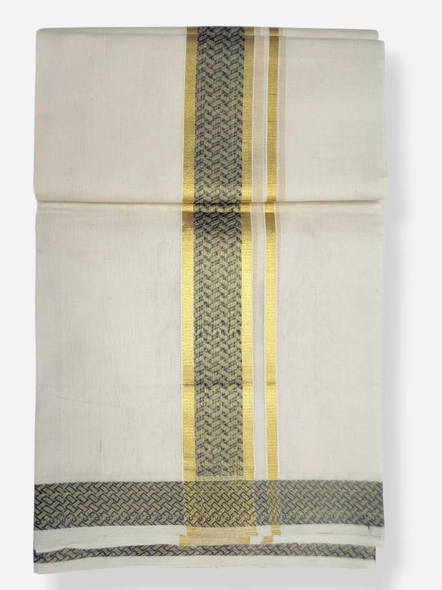 Premium Wedding Handloom Balaramapuram Unaakupaavu Kasavu Mundu for Men