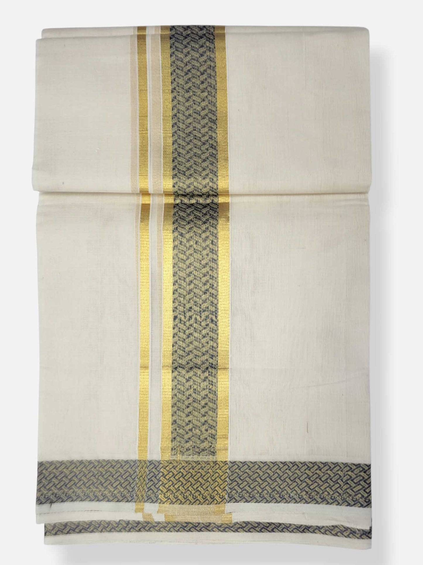 Premium Wedding Handloom Balaramapuram Unaakupaavu Kasavu Mundu for Men