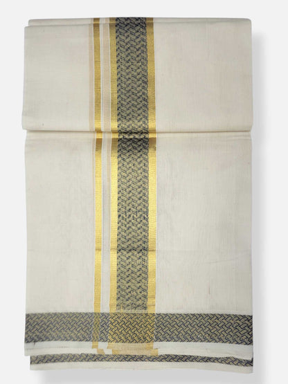 Premium Wedding Handloom Balaramapuram Unaakupaavu Kasavu Mundu for Men