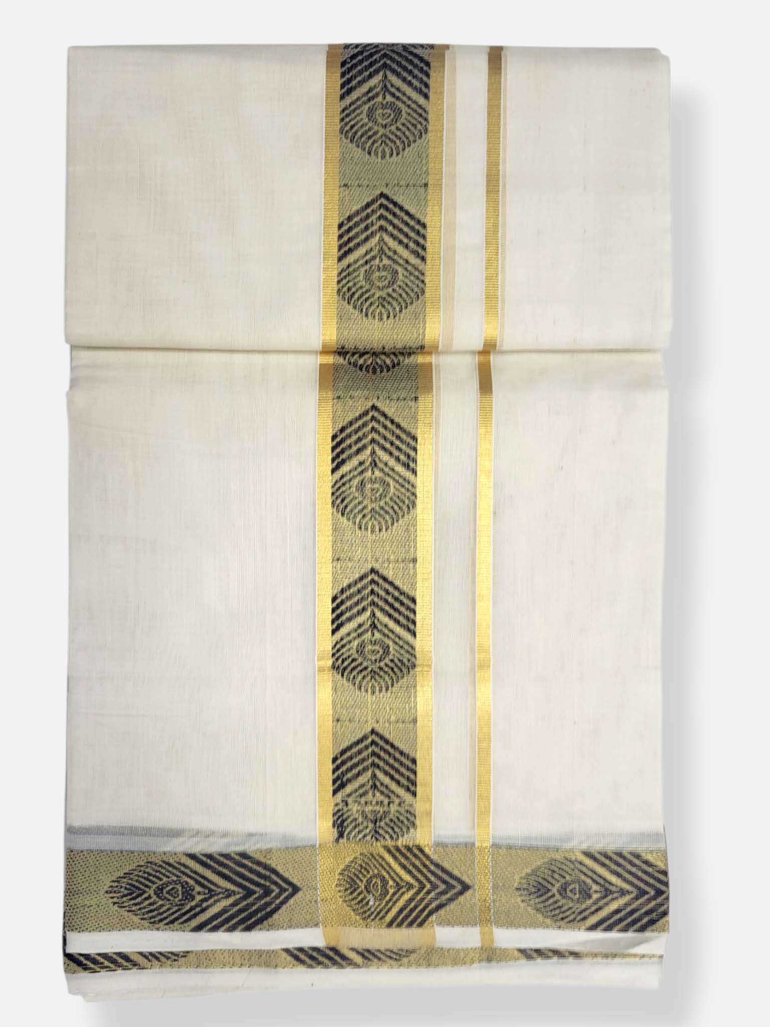 Premium Wedding Handloom Balaramapuram Unaakupaavu Kasavu Mundu for Men
