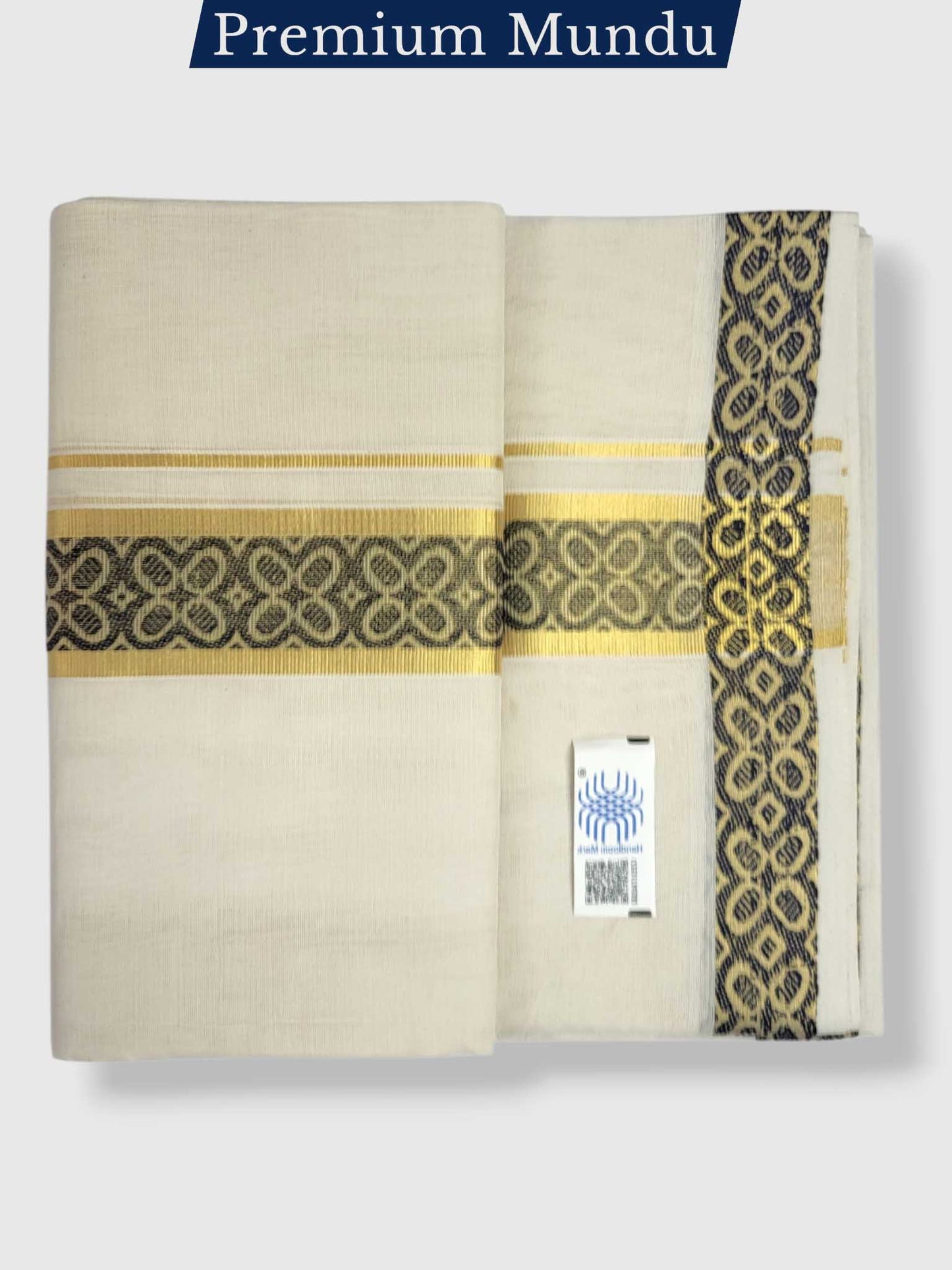 Premium Wedding Handloom Balaramapuram Unaakupaavu Kasavu Mundu for Men