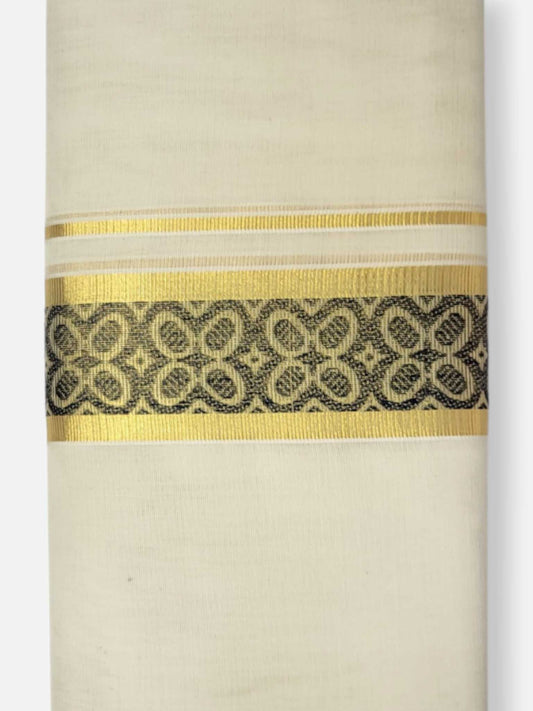 Premium Wedding Handloom Balaramapuram Unaakupaavu Kasavu Mundu for Men