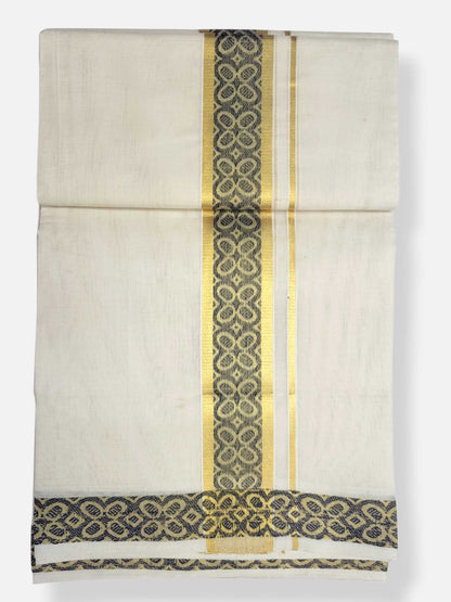 Premium Wedding Handloom Balaramapuram Unaakupaavu Kasavu Mundu for Men