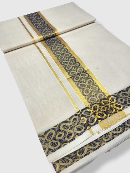 Premium Wedding Handloom Balaramapuram Unaakupaavu Kasavu Mundu for Men