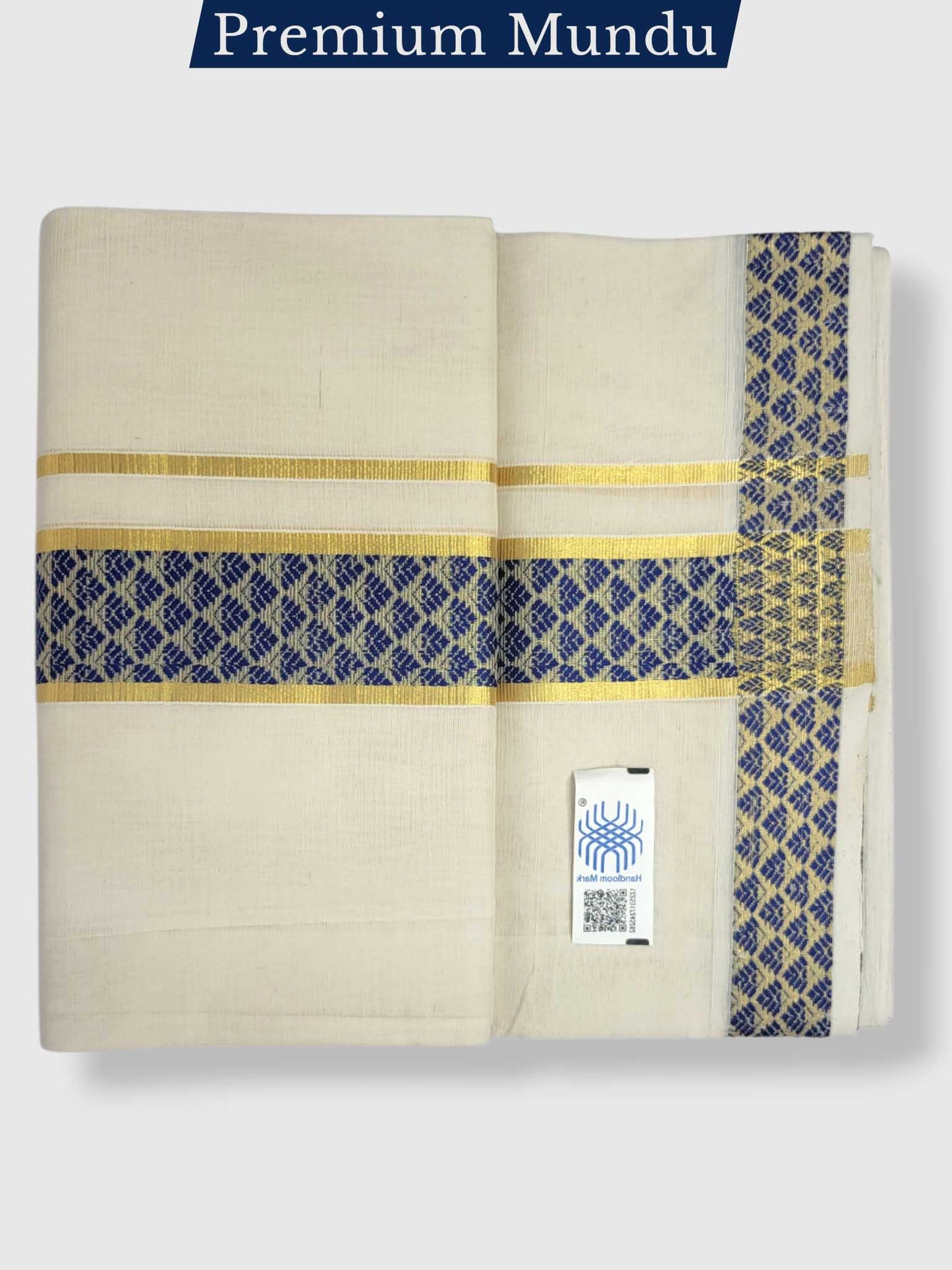Premium Wedding Handloom Balaramapuram Unaakupaavu Kasavu Mundu for Men