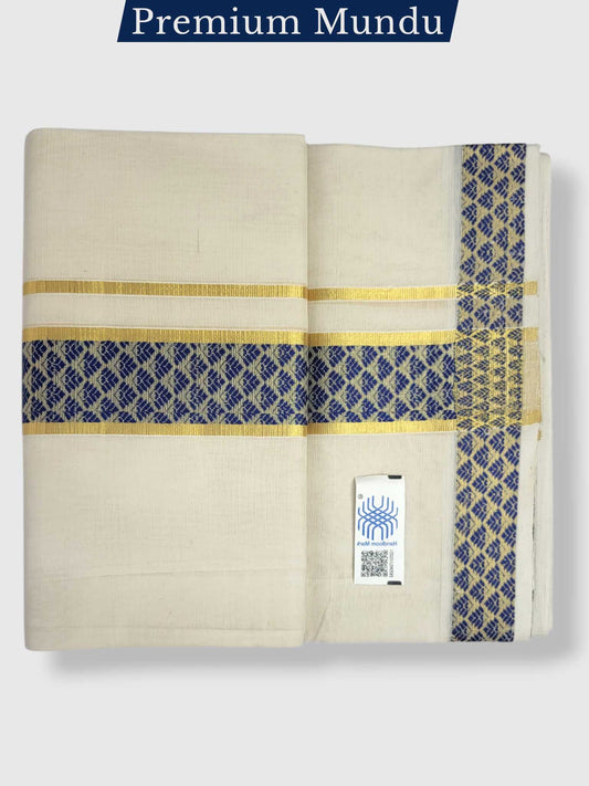 Premium Wedding Handloom Balaramapuram Unaakupaavu Kasavu Mundu for Men