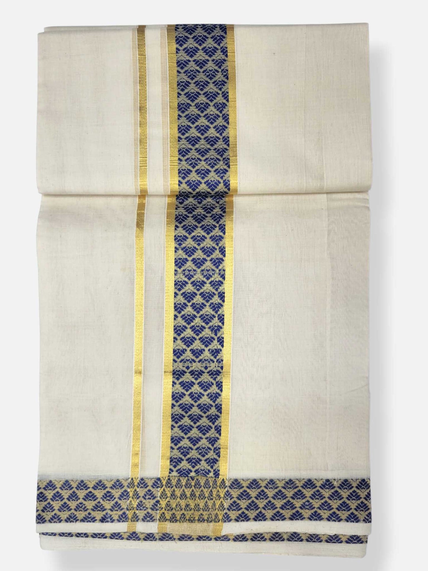 Premium Wedding Handloom Balaramapuram Unaakupaavu Kasavu Mundu for Men