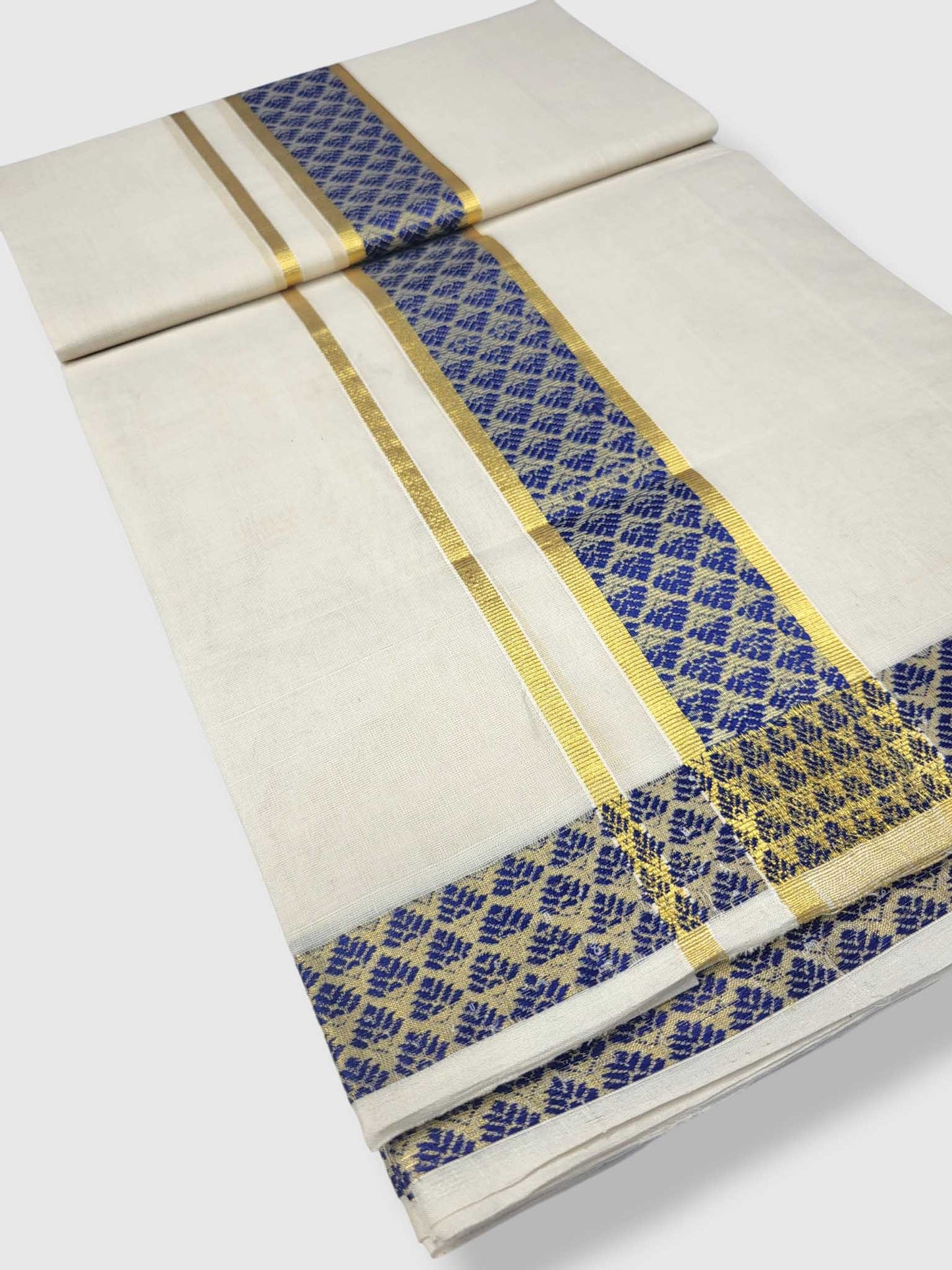 Premium Wedding Handloom Balaramapuram Unaakupaavu Kasavu Mundu for Men