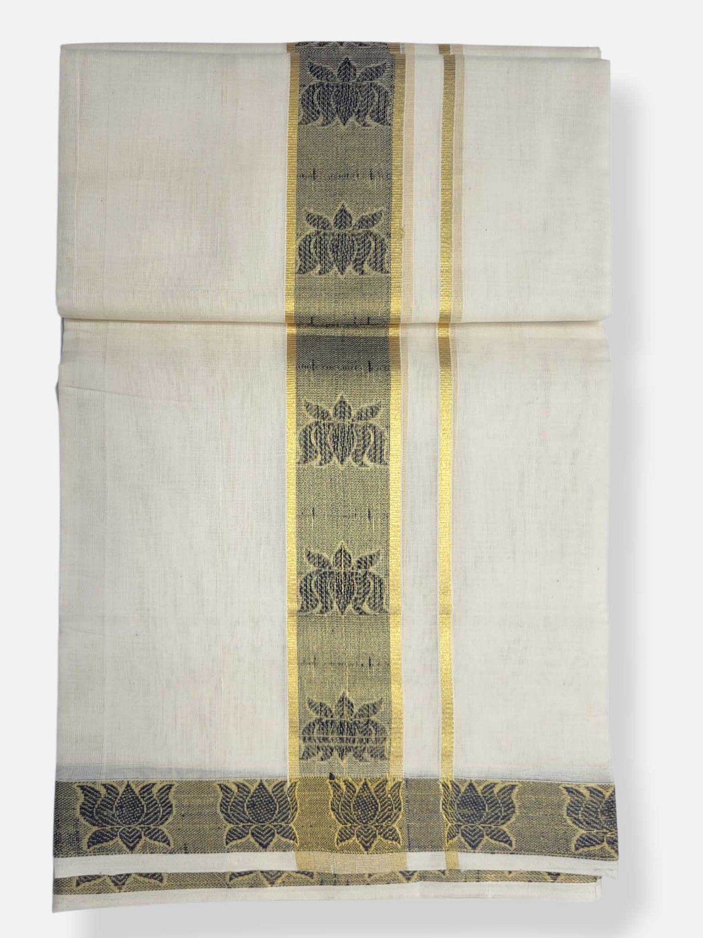 Premium Wedding Handloom Balaramapuram Unaakupaavu Kasavu Mundu for Men