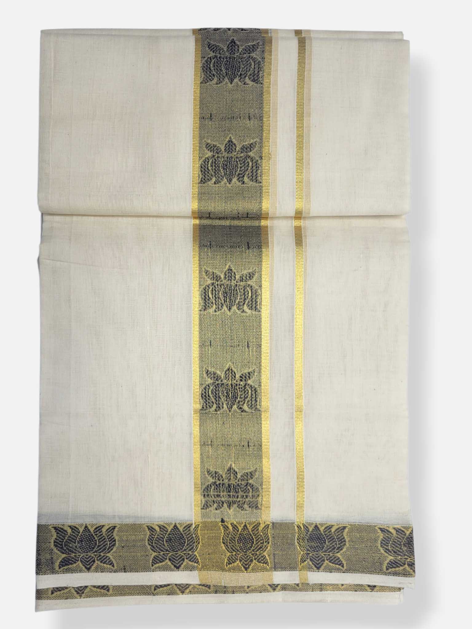 Premium Wedding Handloom Balaramapuram Unaakupaavu Kasavu Mundu for Men