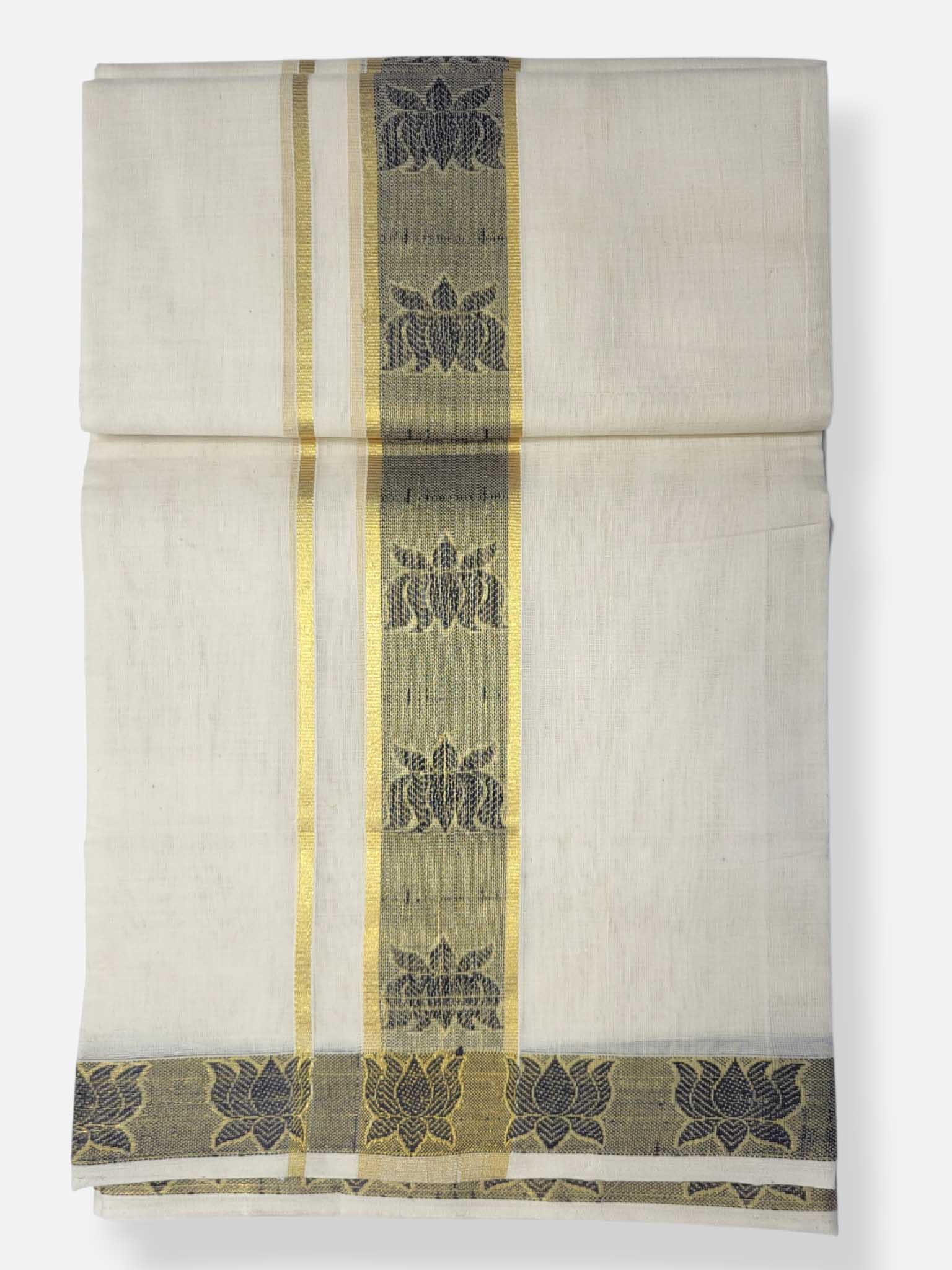 Premium Wedding Handloom Balaramapuram Unaakupaavu Kasavu Mundu for Men