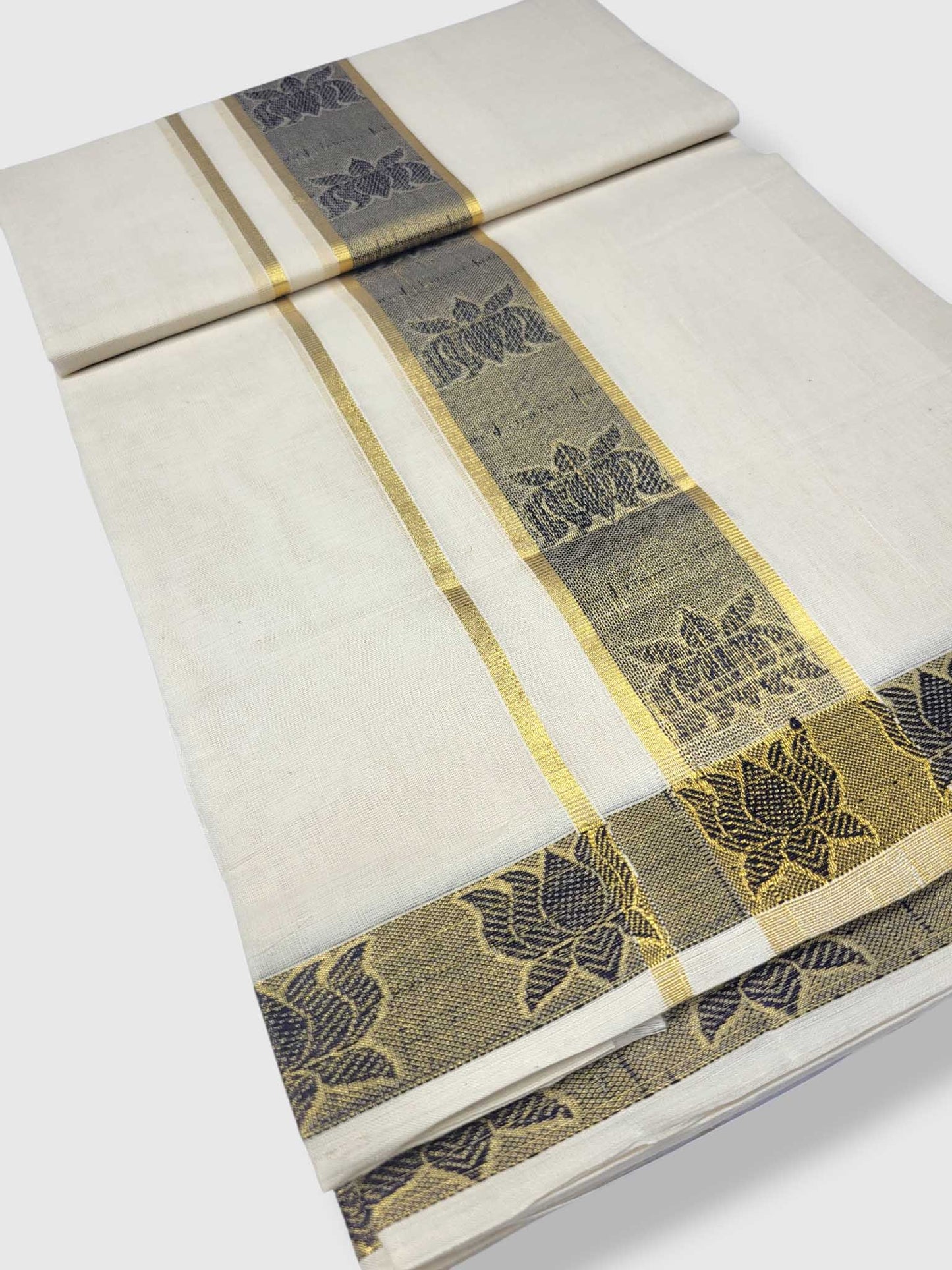 Premium Wedding Handloom Balaramapuram Unaakupaavu Kasavu Mundu for Men