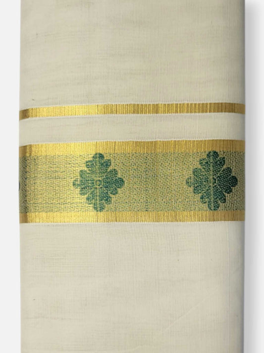 Premium Wedding Handloom Balaramapuram Unaakupaavu Kasavu Mundu for Men