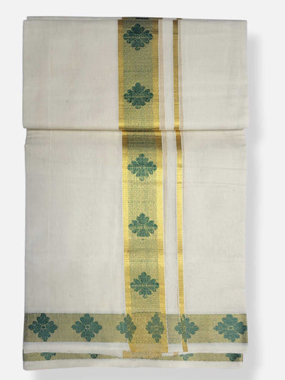 Premium Wedding Handloom Balaramapuram Unaakupaavu Kasavu Mundu for Men